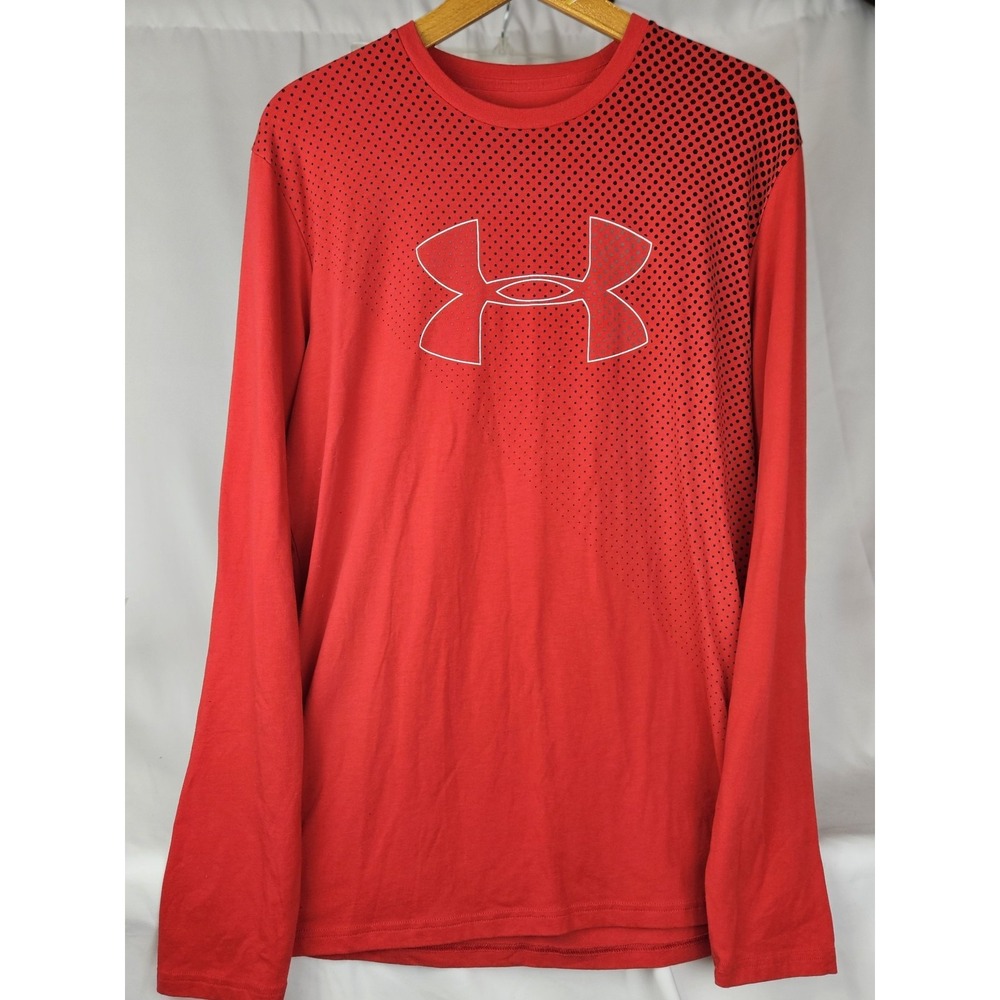 Under Armour HeatGear Red Medium Long Sleeve Polyester Activewear Shirt‎